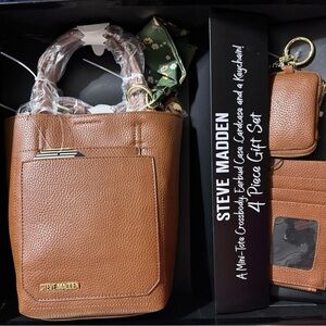 Steve Madden Brown Mini Tote Bag Set